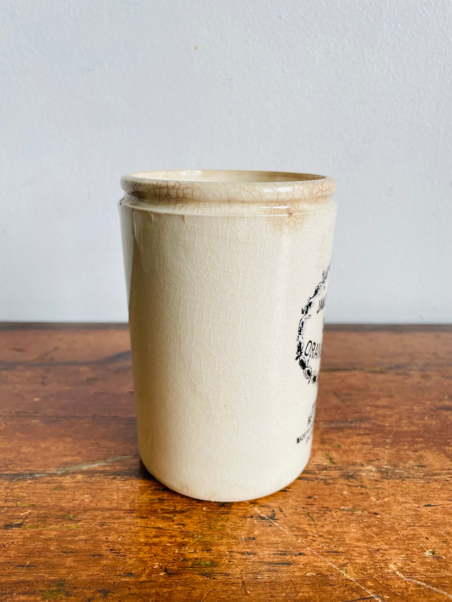Antique Vintage James Keiller & Son Ltd. Dundee Orange Marmalade Scottish Stoneware Crock - From Between 1875-1928