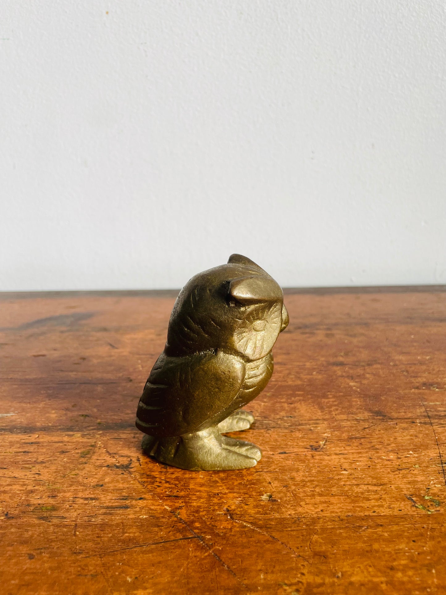 Vintage Solid Brass Owl Figurine - Made in Canada