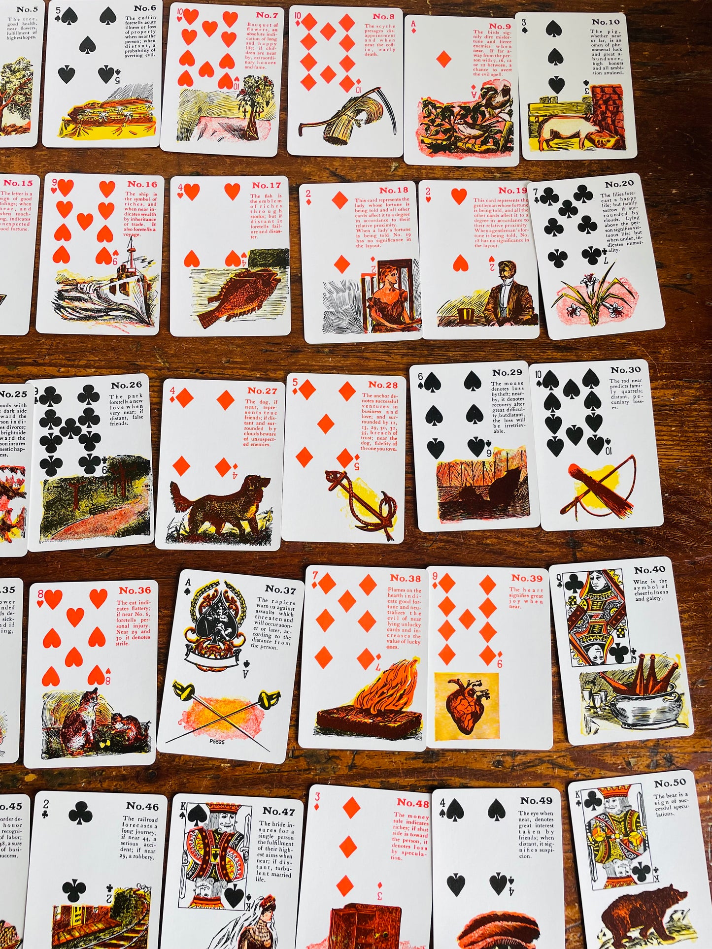 Vintage Gypsy Witch Fortune Telling Playing Cards with Instructions