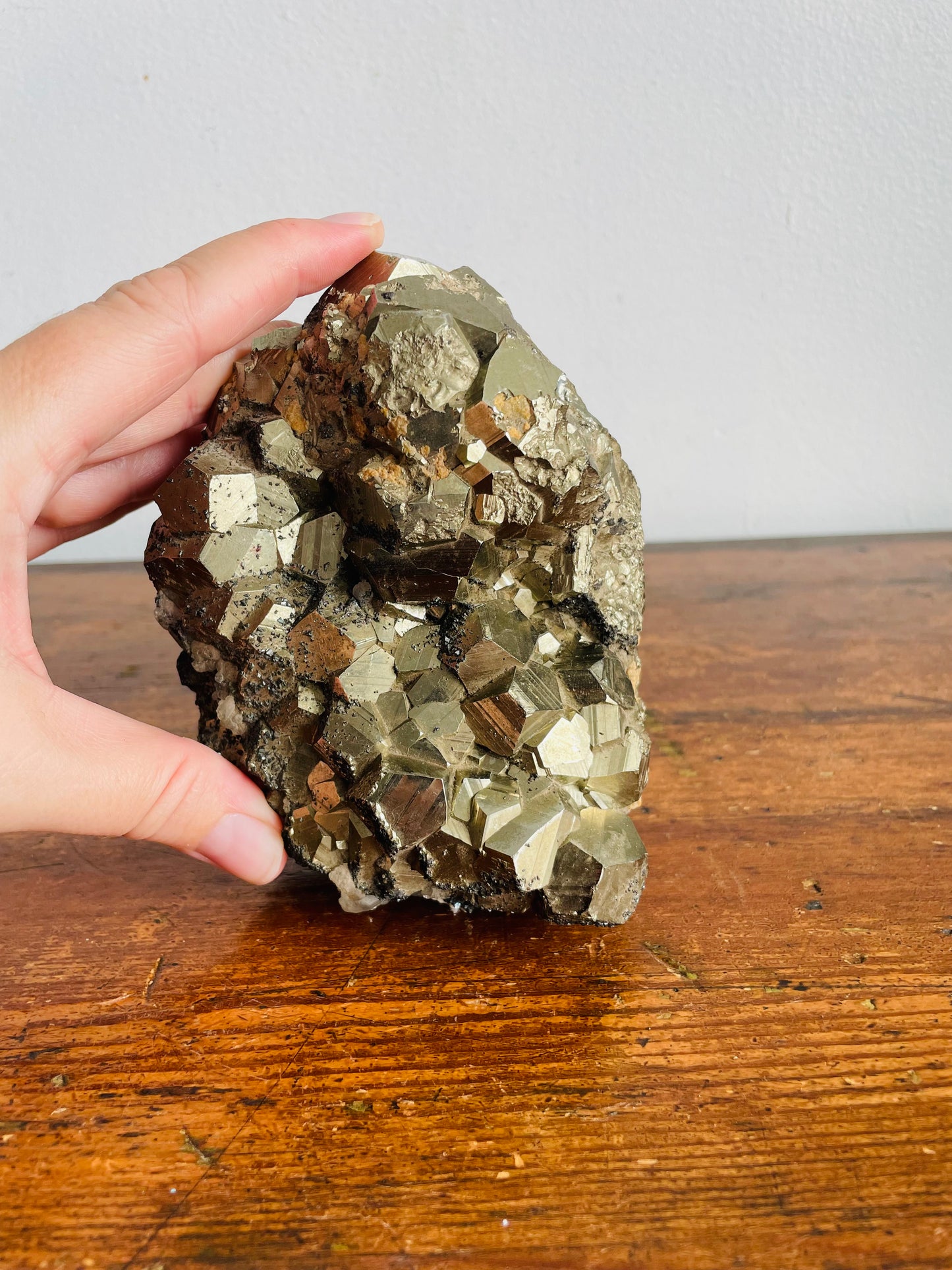 Vintage Large & Heavy 5.64 Pound Pyrite Rock Cluster - Fool's Gold - Geology Specimen - Product of Peru