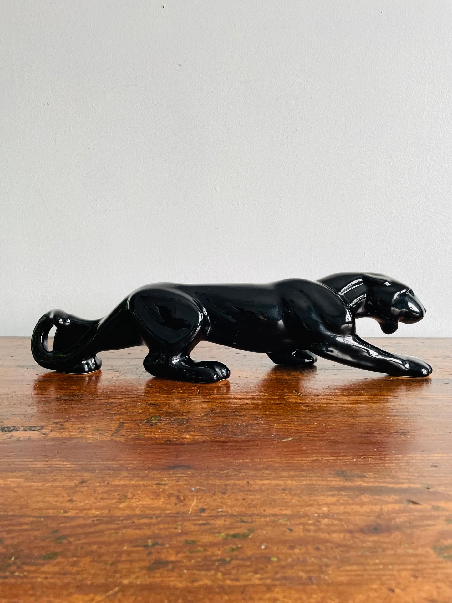 Mid-Century 18" Prowling Black Panther Statue - Royal Hickman Haeger Style