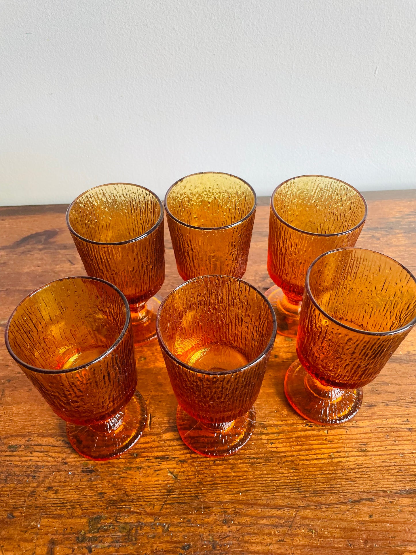 Ravenhead Siesta Amber Glass 4.75" Goblets - Set of 6