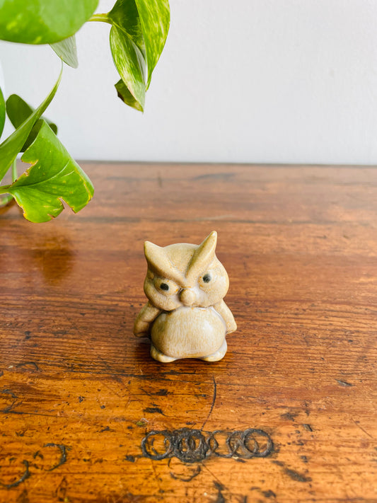 Mini Glazed Owl Figurine - Ting Things Hand Crafted in Canada