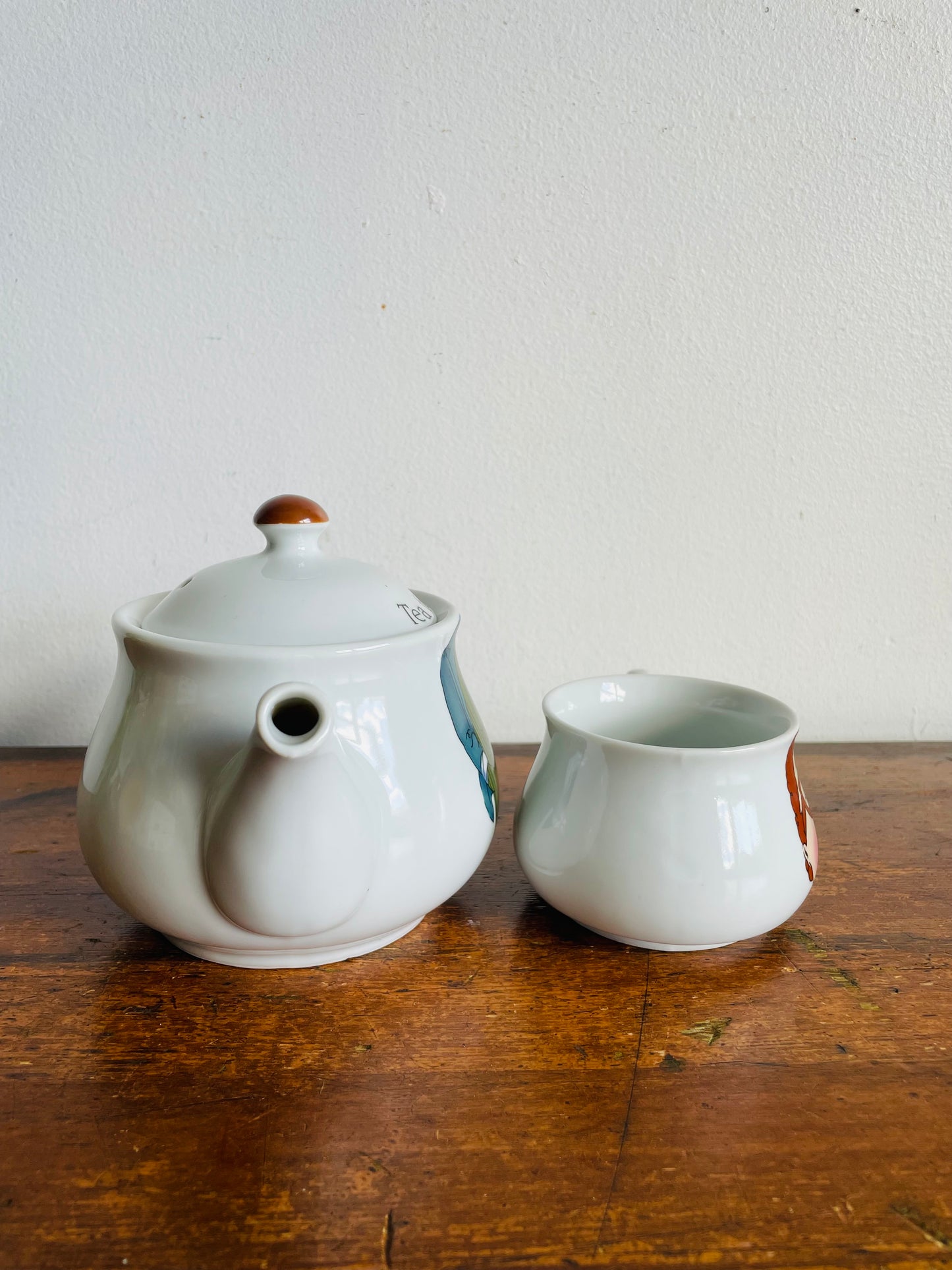 Vintage Tea For Father Stacking Teapot with Mug - Made in Korea - Set of 3 Pieces