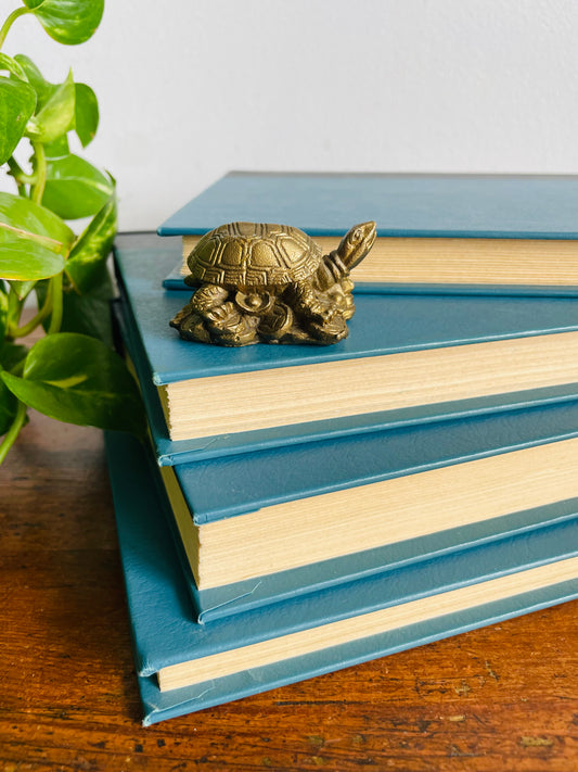 Miniature Gold Brass Metal Turtle Tortoise Figurine