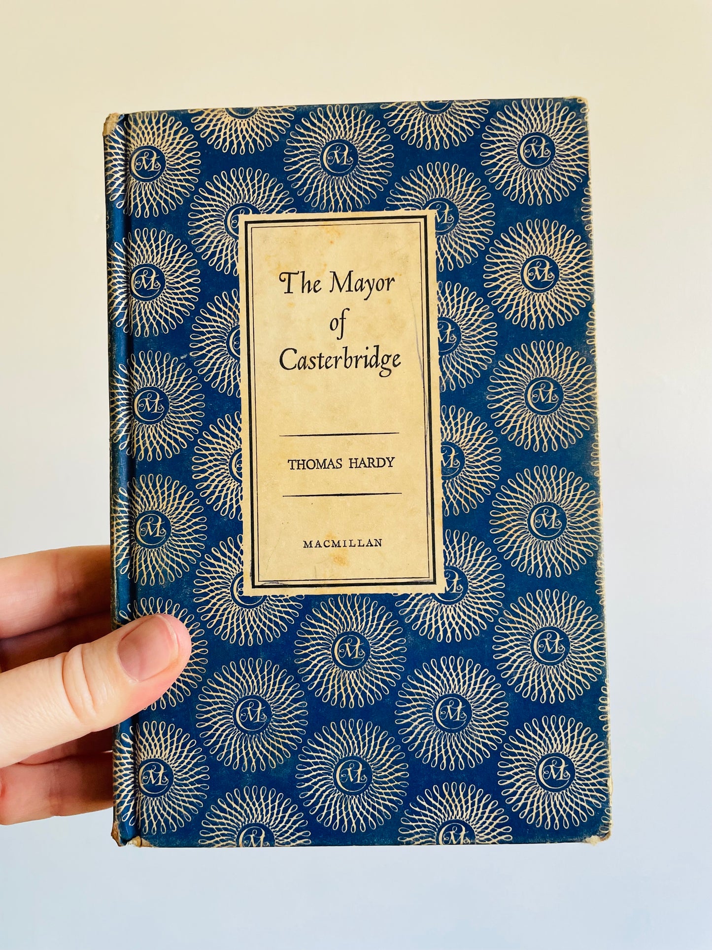 MacMillan Blue Hardcover Book Bundle - The Pearl by John Steinbeck (1958), Two Solitudes by Hugh MacLennan (1951), & The Mayor of Casterbridge by Thomas Hardy (1962)