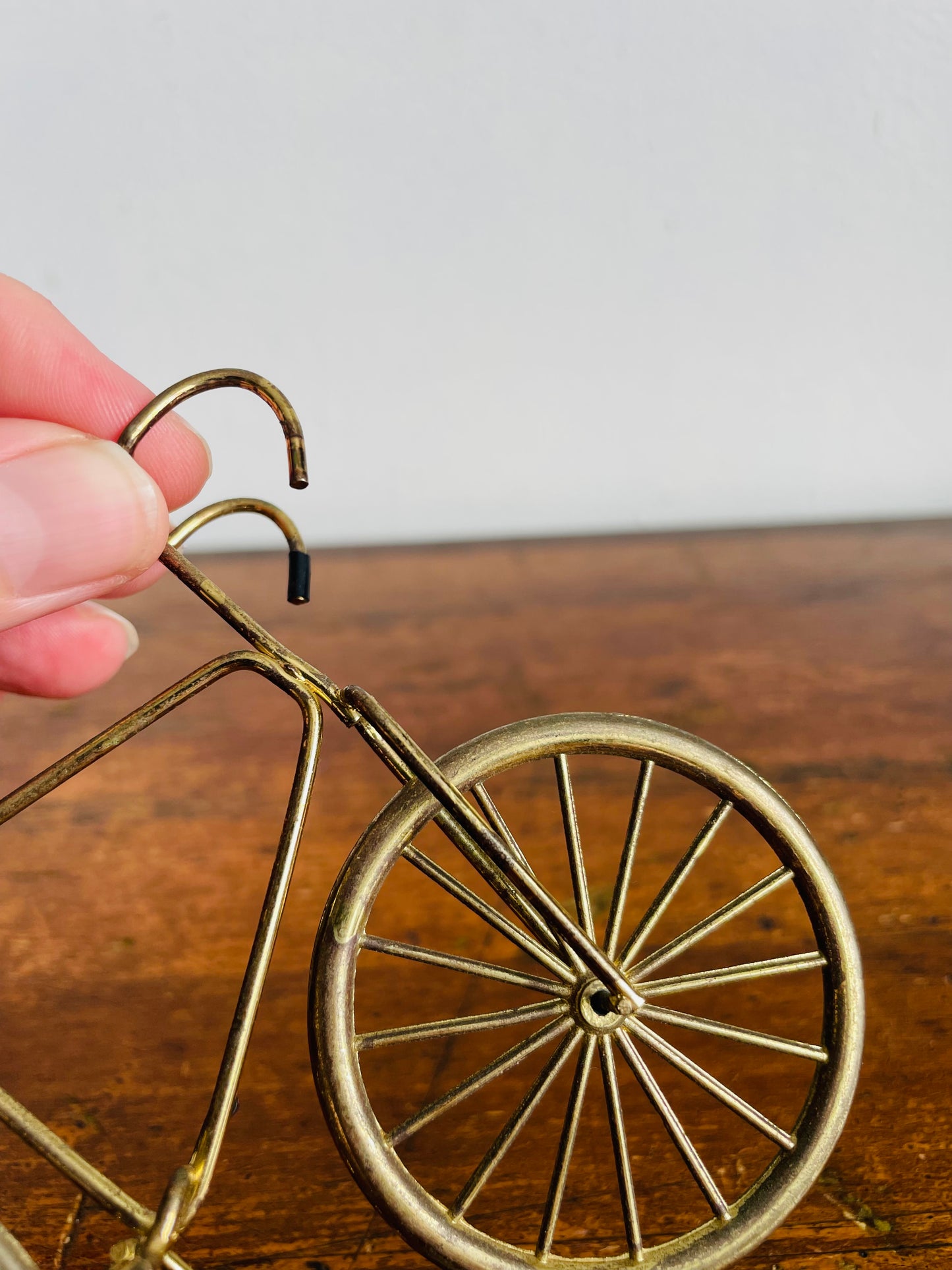 Vintage Mini Brass Bicycle with Kickstand - Perfect Gift for a Bike Rider!