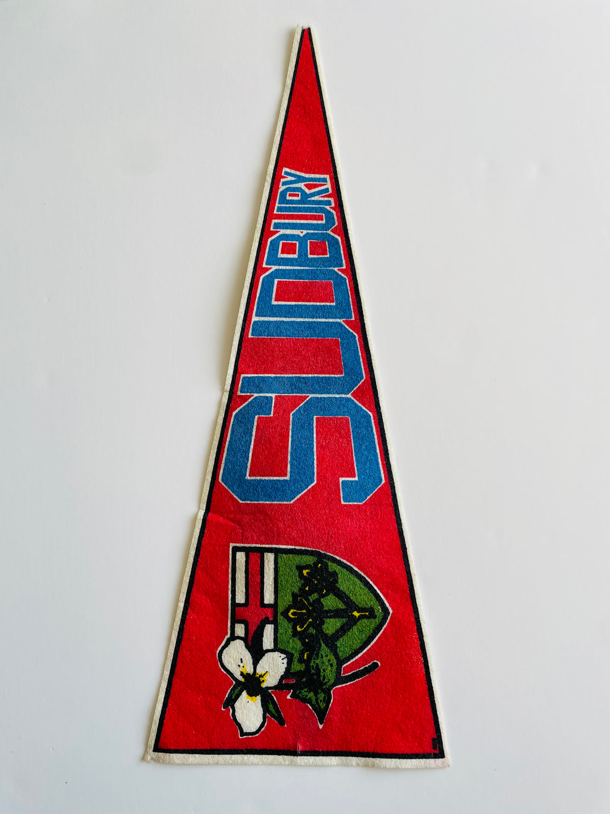 Vintage Sudbury Ontario Canada Pennant Flag
