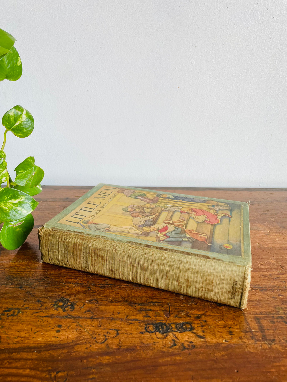 Vintage Little Men by Louisa May Alcott Hardcover Book (1928) - The John C. Winston Company - Illustrated by Clara M. Burd