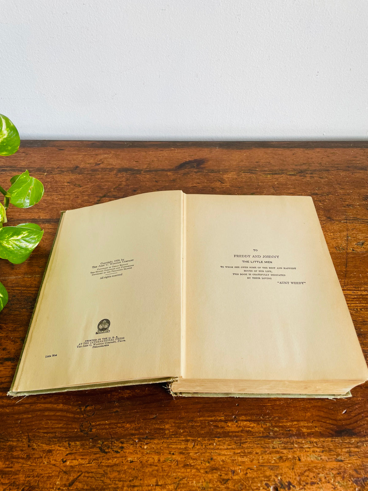 Vintage Little Men by Louisa May Alcott Hardcover Book (1928) - The John C. Winston Company - Illustrated by Clara M. Burd