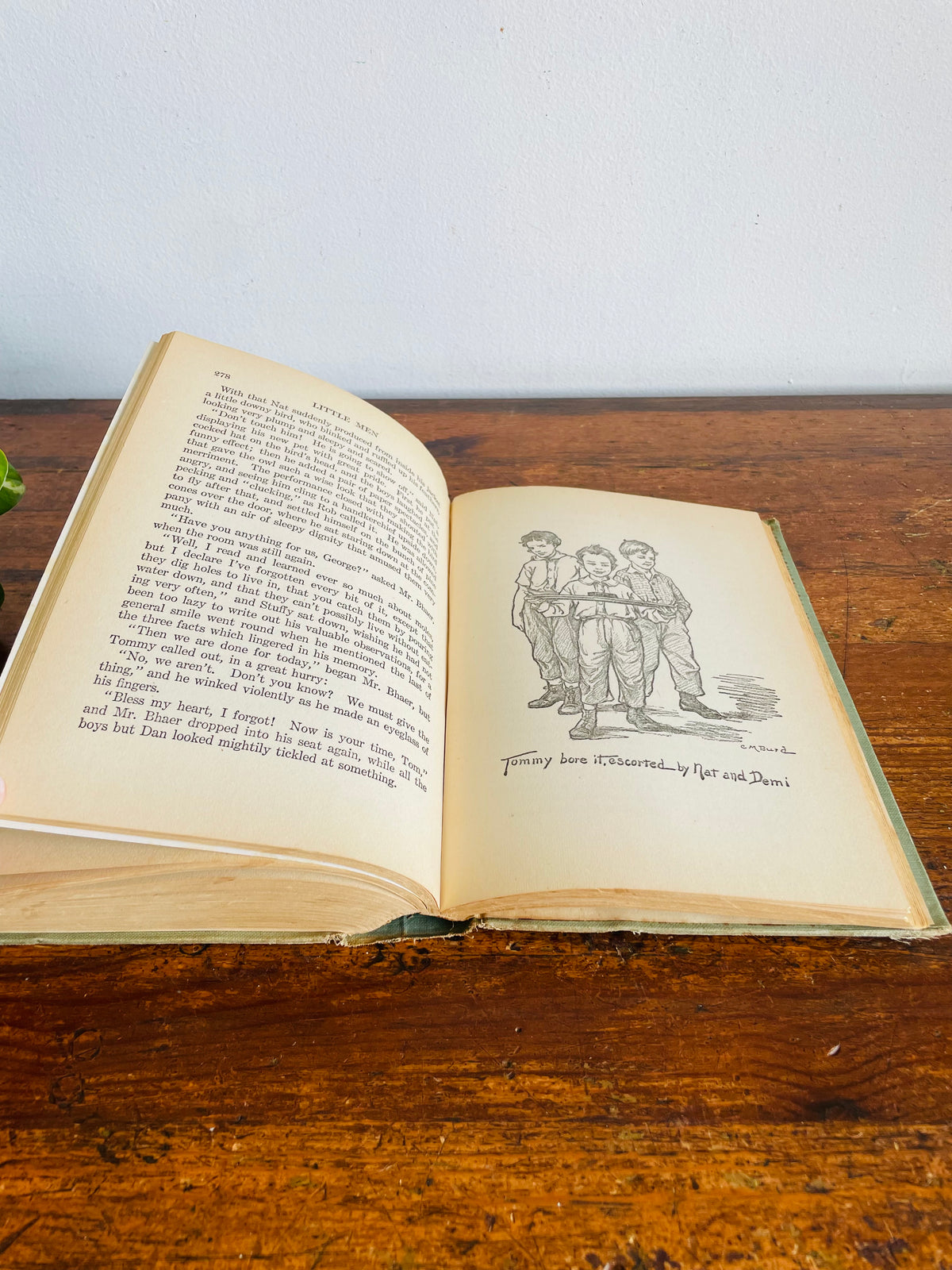 Vintage Little Men by Louisa May Alcott Hardcover Book (1928) - The John C. Winston Company - Illustrated by Clara M. Burd