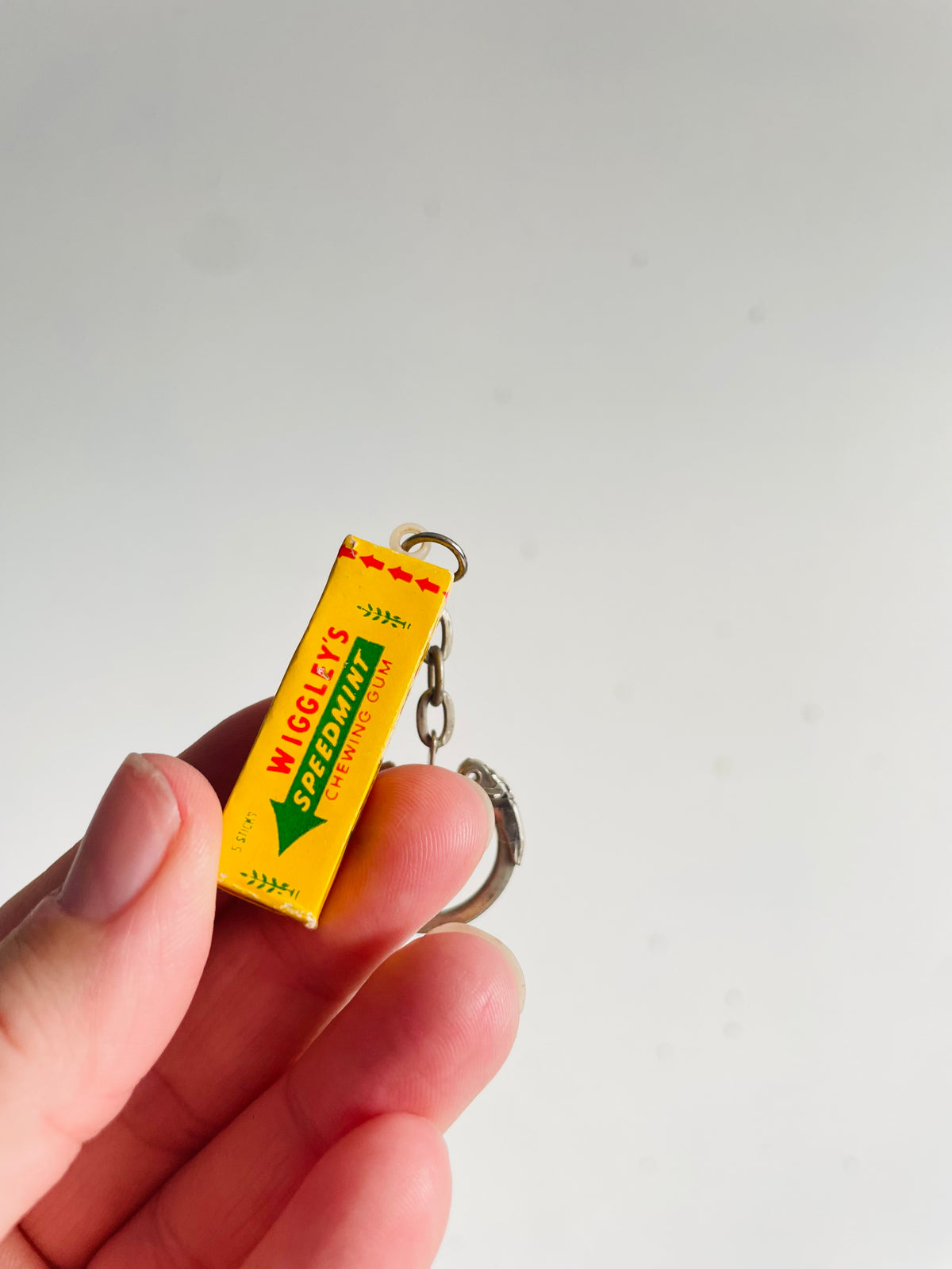 Vintage Wrigley's Spearmint / Wiggley's Speedmint Miniature Chewing Gum Box Keychain