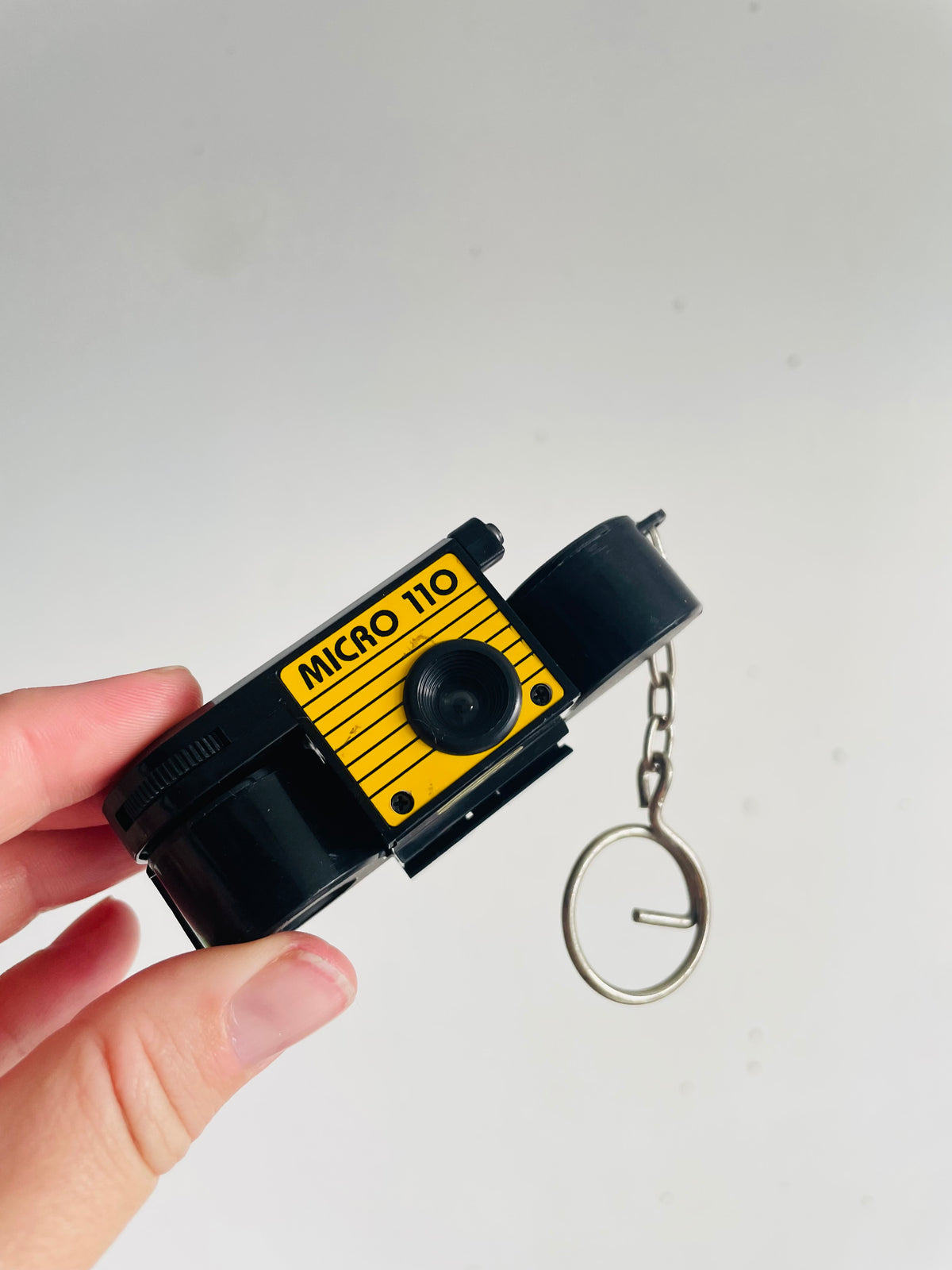 Vintage 1980s Micro 110 Camera Keychain - Film Canister Opens for Coin Box Storage - Made in Taiwan