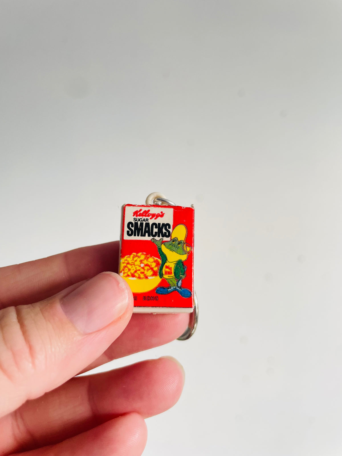 Vintage Kellogg's Sugar Smacks Miniature Cereal Box Keychain - Made in Hong Kong