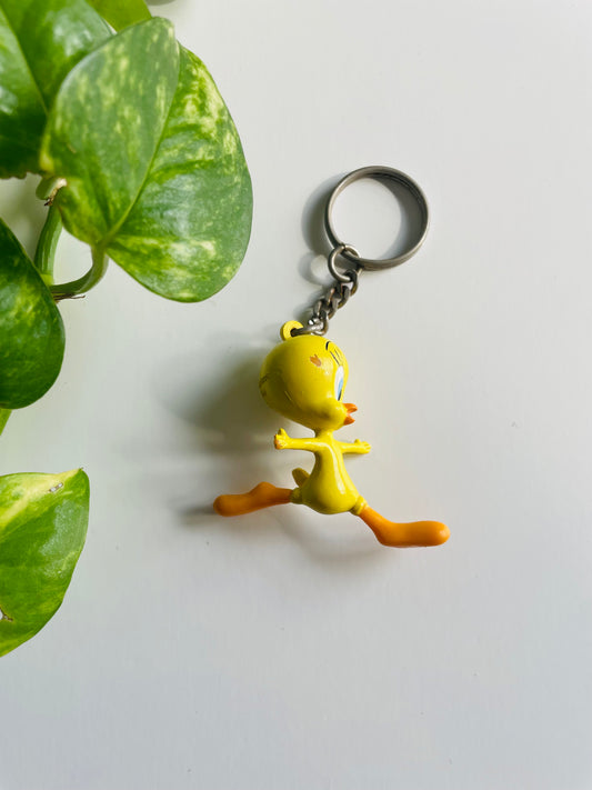 Vintage 1996 Tweety Bird Looney Tunes Character Cartoon Keychain