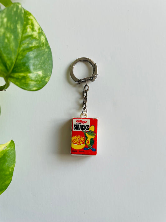Vintage Kellogg's Sugar Smacks Miniature Cereal Box Keychain - Made in Hong Kong