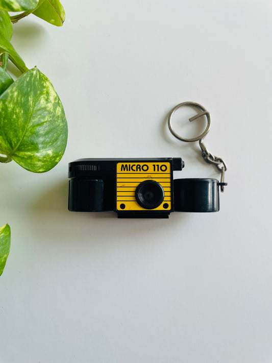 Vintage 1980s Micro 110 Camera Keychain - Film Canister Opens for Coin Box Storage - Made in Taiwan