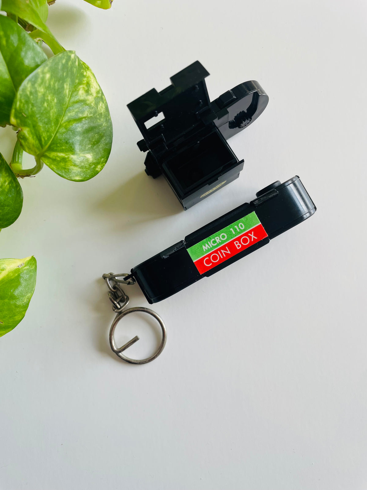 Vintage 1980s Micro 110 Camera Keychain - Film Canister Opens for Coin Box Storage - Made in Taiwan