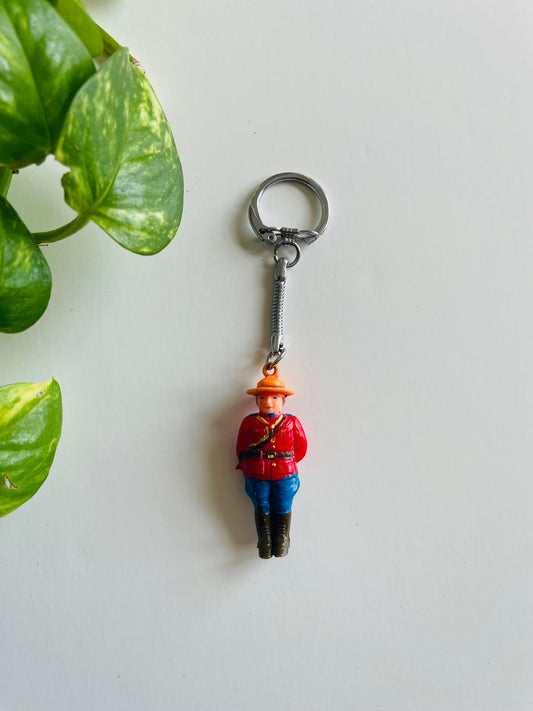 Vintage RCMP Royal Canadian Mounted Police Mountie Keychain - Made in Hong Kong
