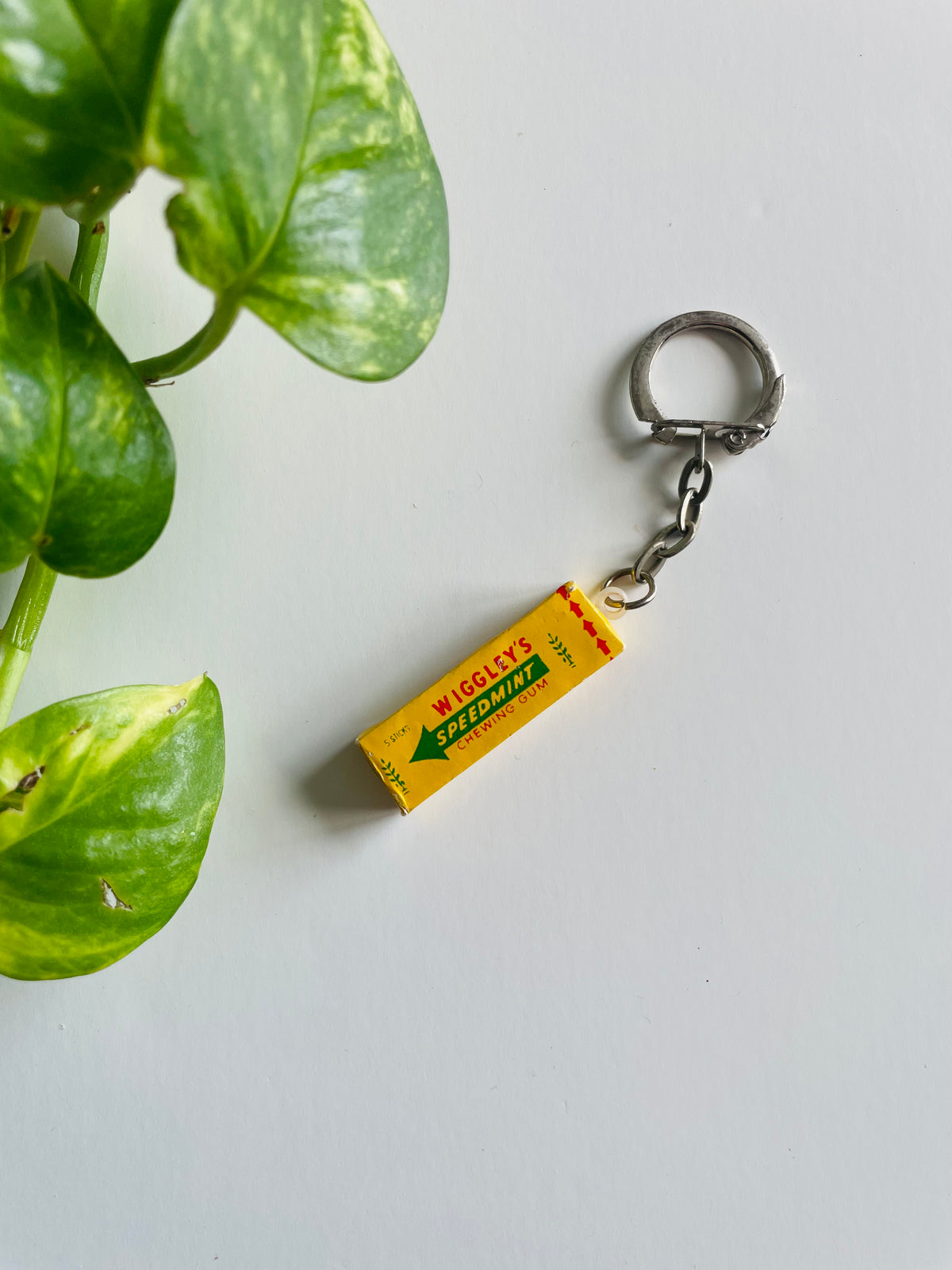 Vintage Wrigley's Spearmint / Wiggley's Speedmint Miniature Chewing Gum Box Keychain