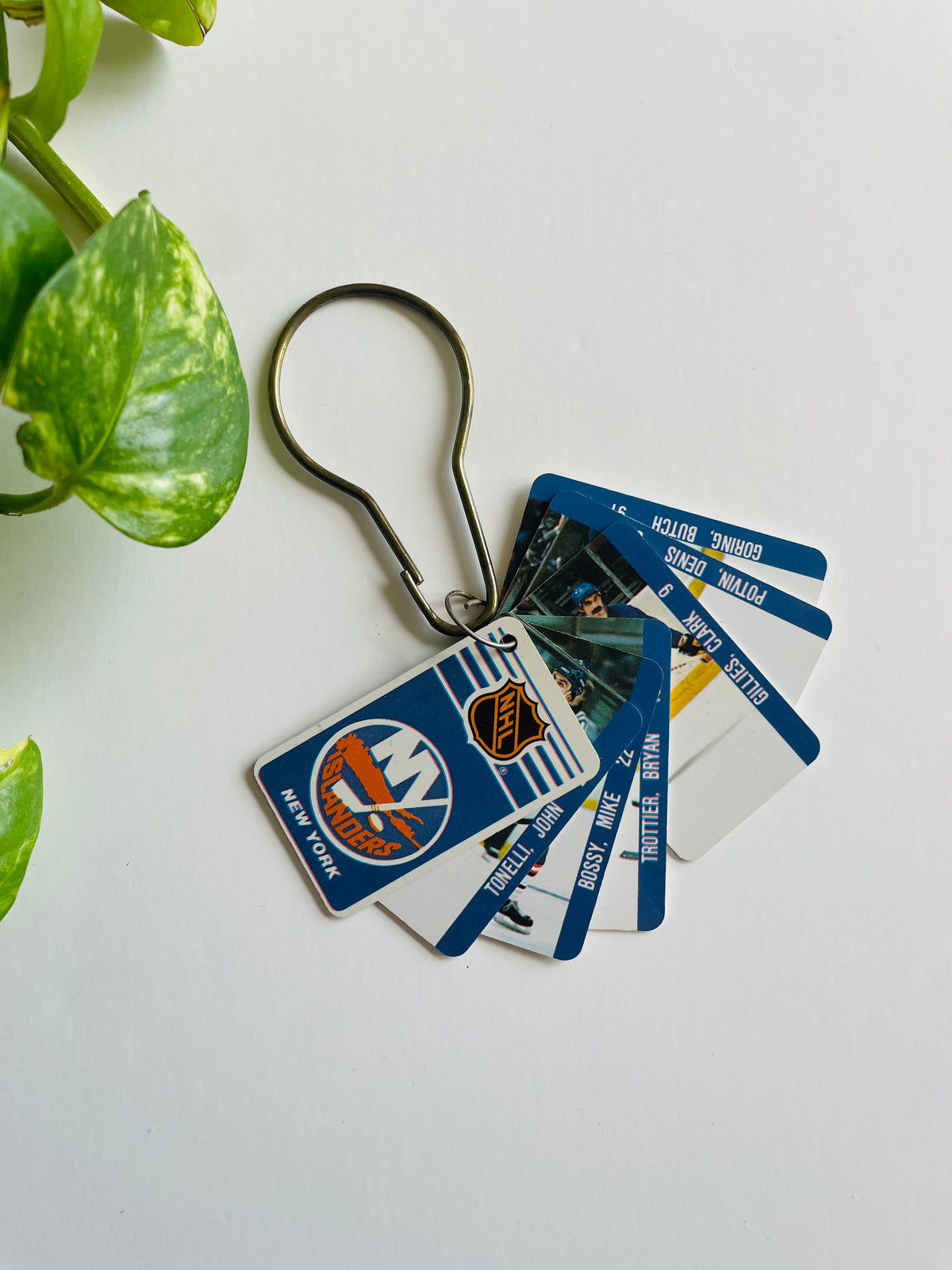 Vintage 1983 New York Islanders NHL Hockey Team Player Cards Keychain - Printed in Canada / Made in Taiwan