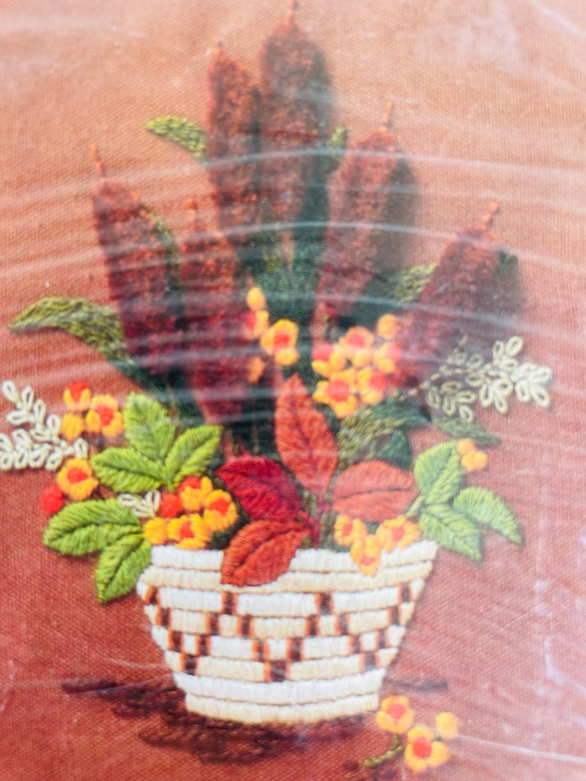 Strawberry Gingham Vintage Crewel Embroidery kit by Family Circle