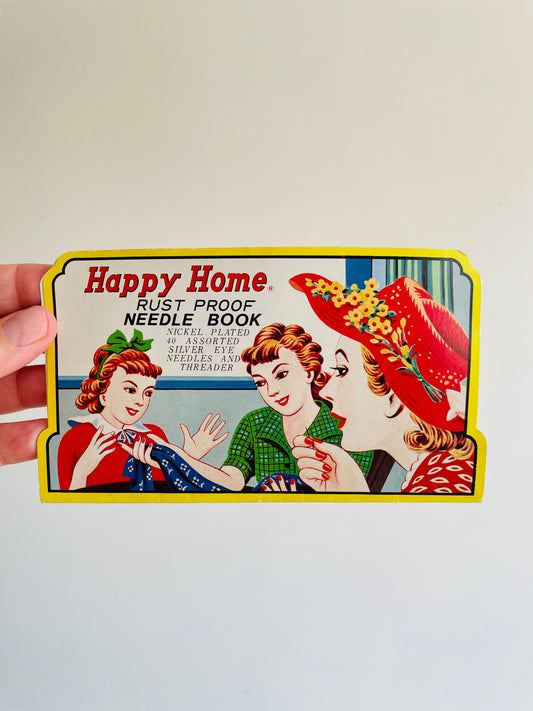 1950s Happy Home Rust Proof Needle Book - Made in Japan