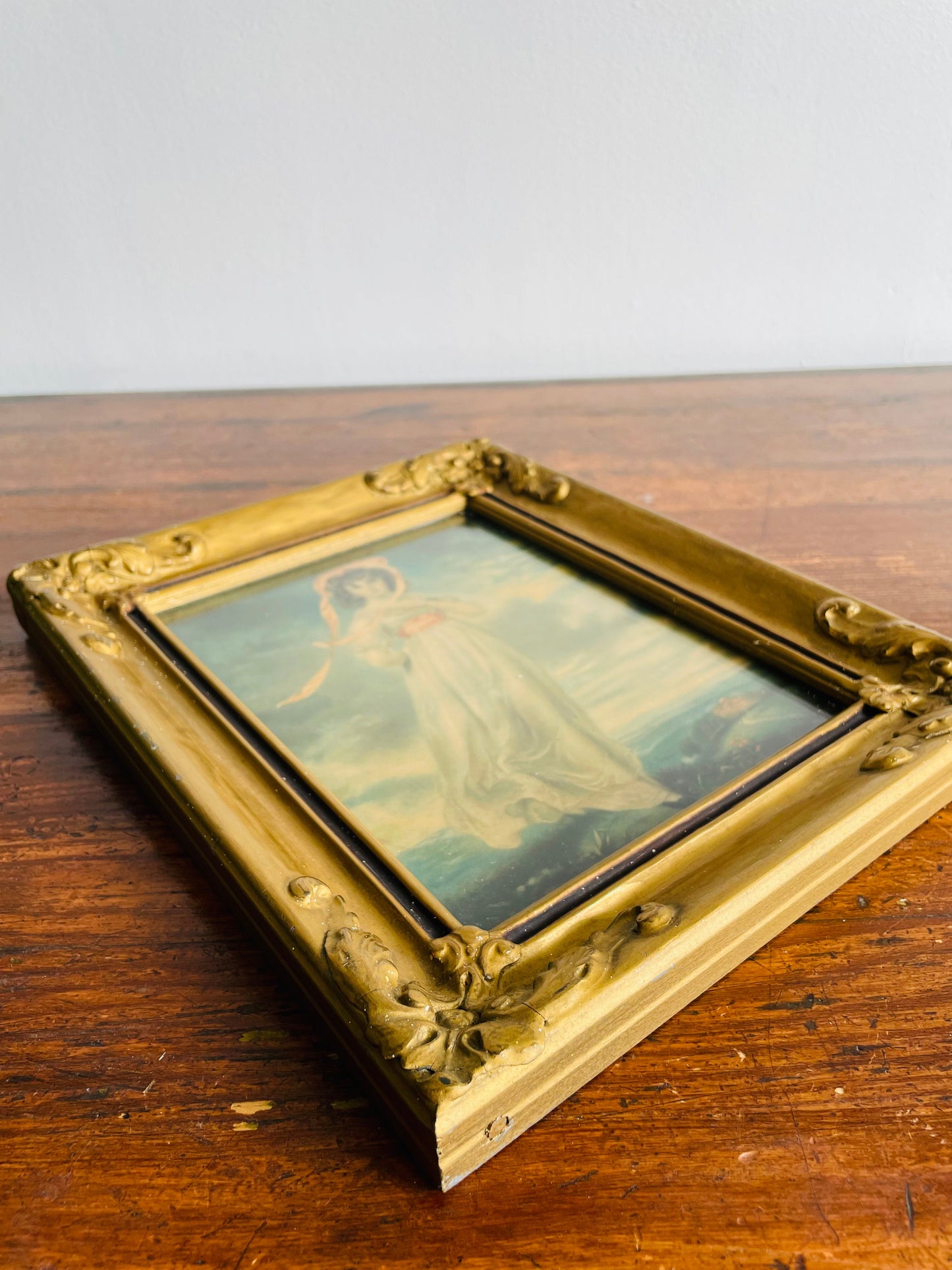 Sarah Barrett Moulton: Pinkie Framed Print by Thomas Lawrence in Ornate Gold Wood Frame