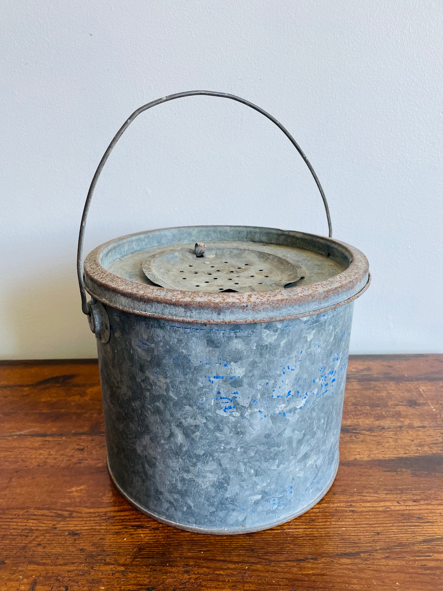 Rustic Farmhouse Metal Minnow Bucket - Perfect for Cottage or Cabin!