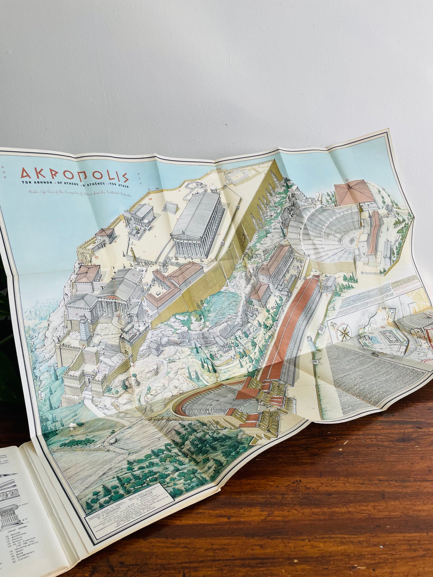 The Akropolis of Athens, Greece - Illustrations, Photos, Guide, & Fold-Out Map (1971)