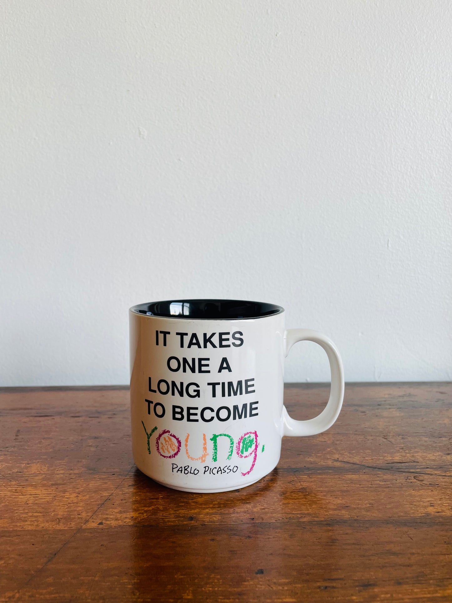 Pablo Picasso Mug - It Takes One a Long Time to Become Young
