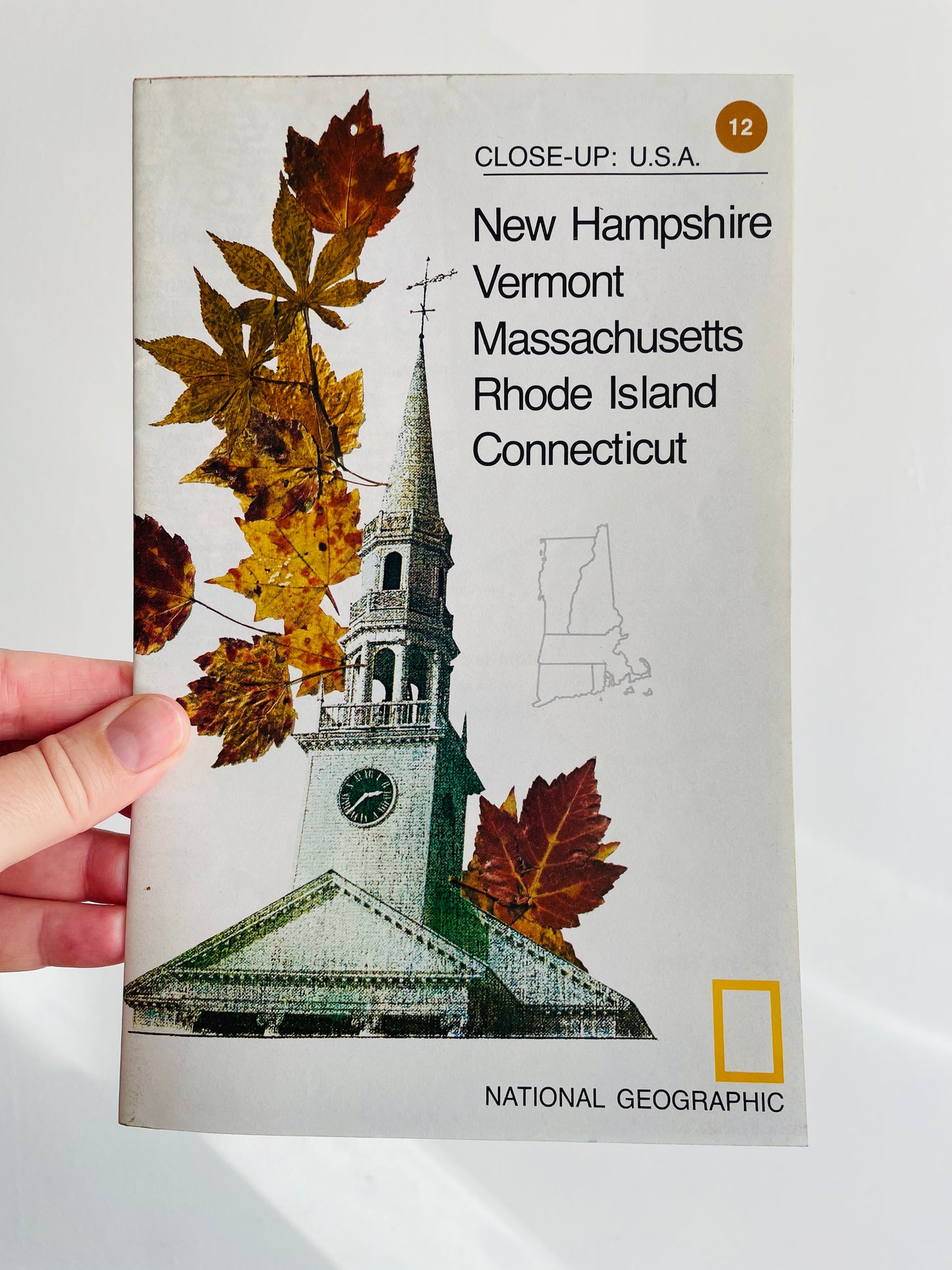 1978 National Geographic Close-Up USA Map - New Hampshire, Vermont, Massachusetts, Rhode Island, Connecticut