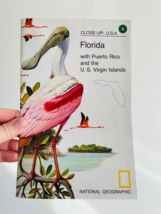 1978 National Geographic Close-Up USA Map - Florida with Puerto Rico & U.S. Virgin Islands
