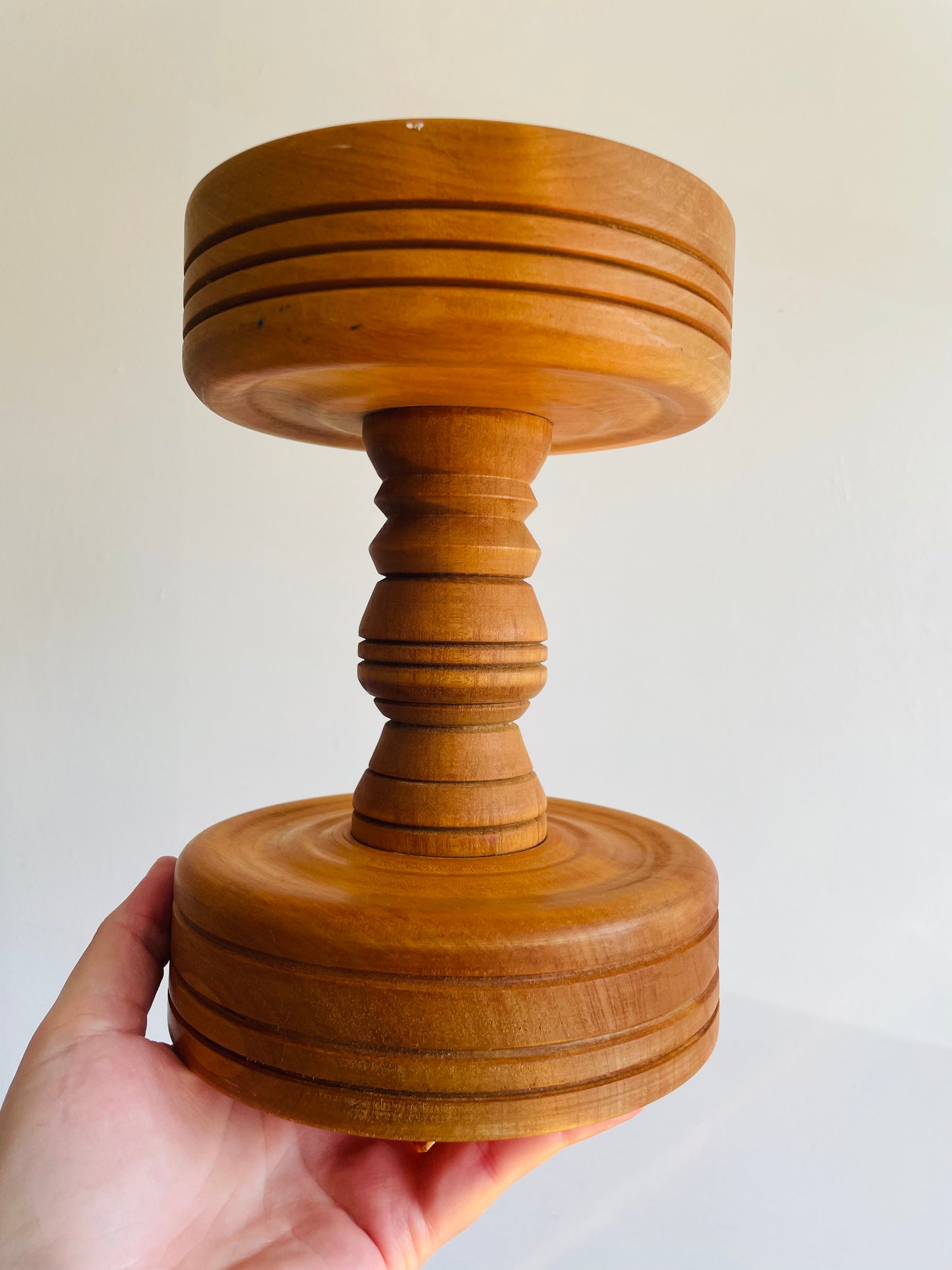 Giant Wood Turned Pillar Spool - Perfect for a Candle, Plant, Etc.!