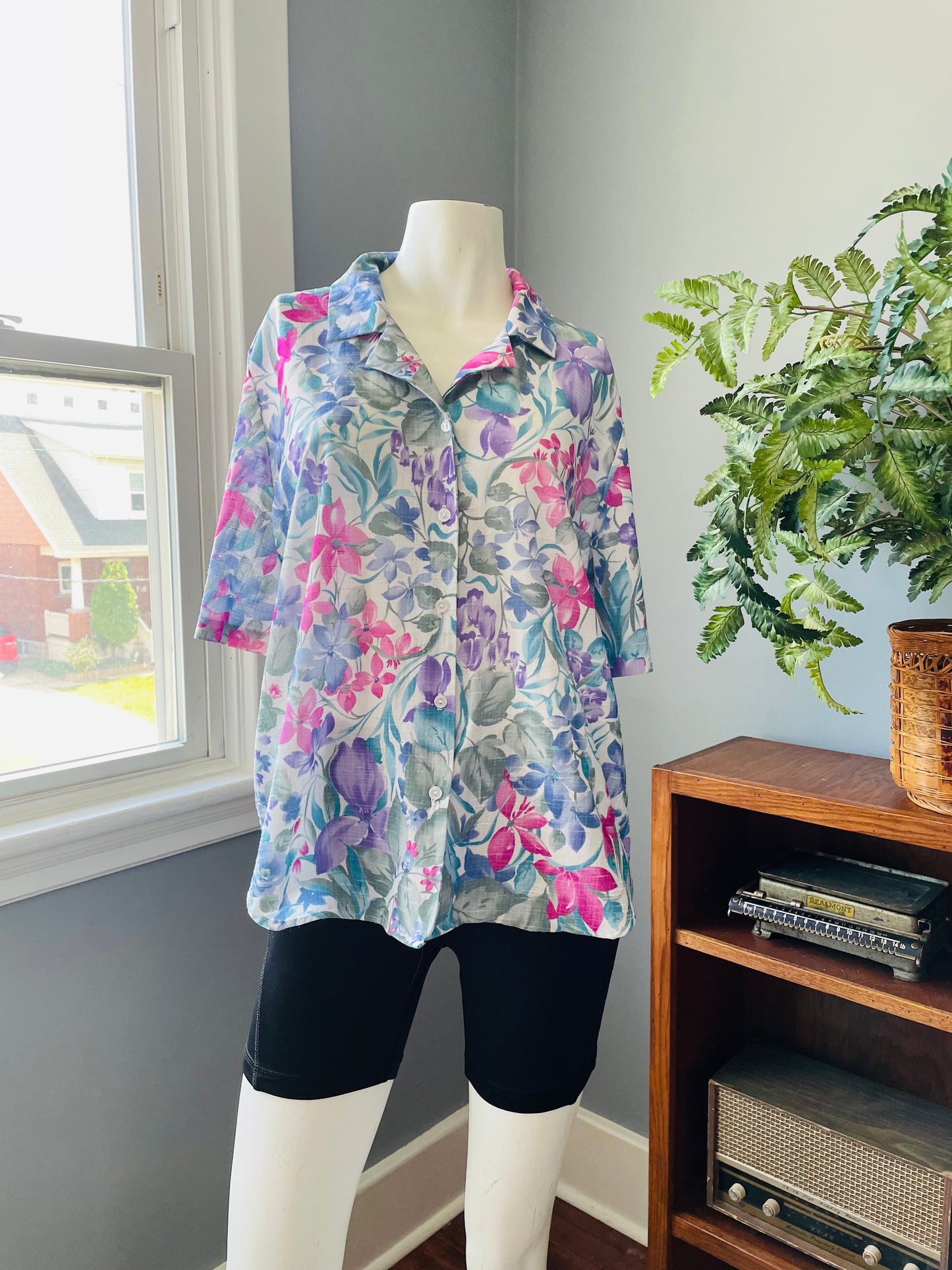 Vintage D’Aillard’s Button-Up Floral T-Shirt or Beach Cover-Up