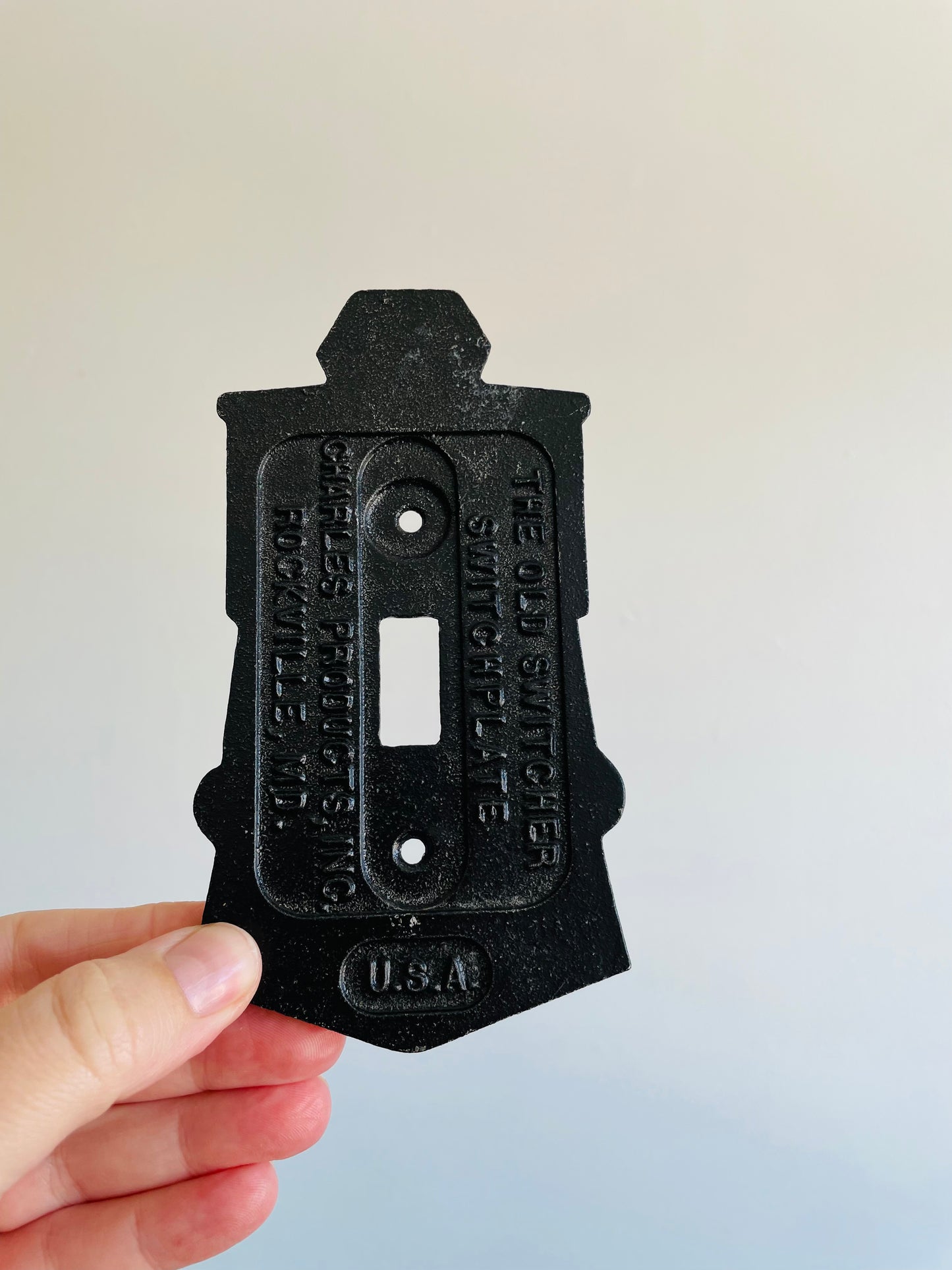 Cast Iron Train Engine Light Switch Cover - The Old Switcher Charles Prod. Rockville, MD, USA