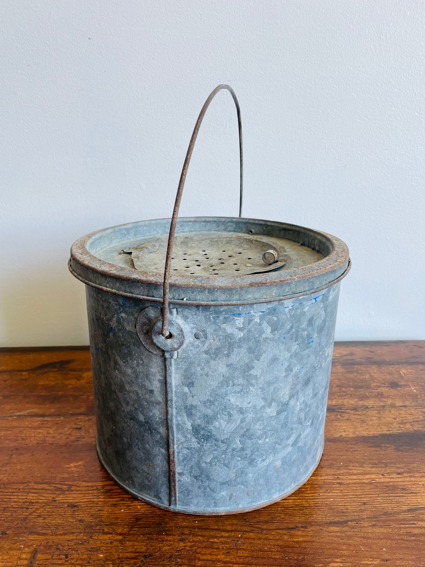 Rustic Farmhouse Metal Minnow Bucket - Perfect for Cottage or Cabin!