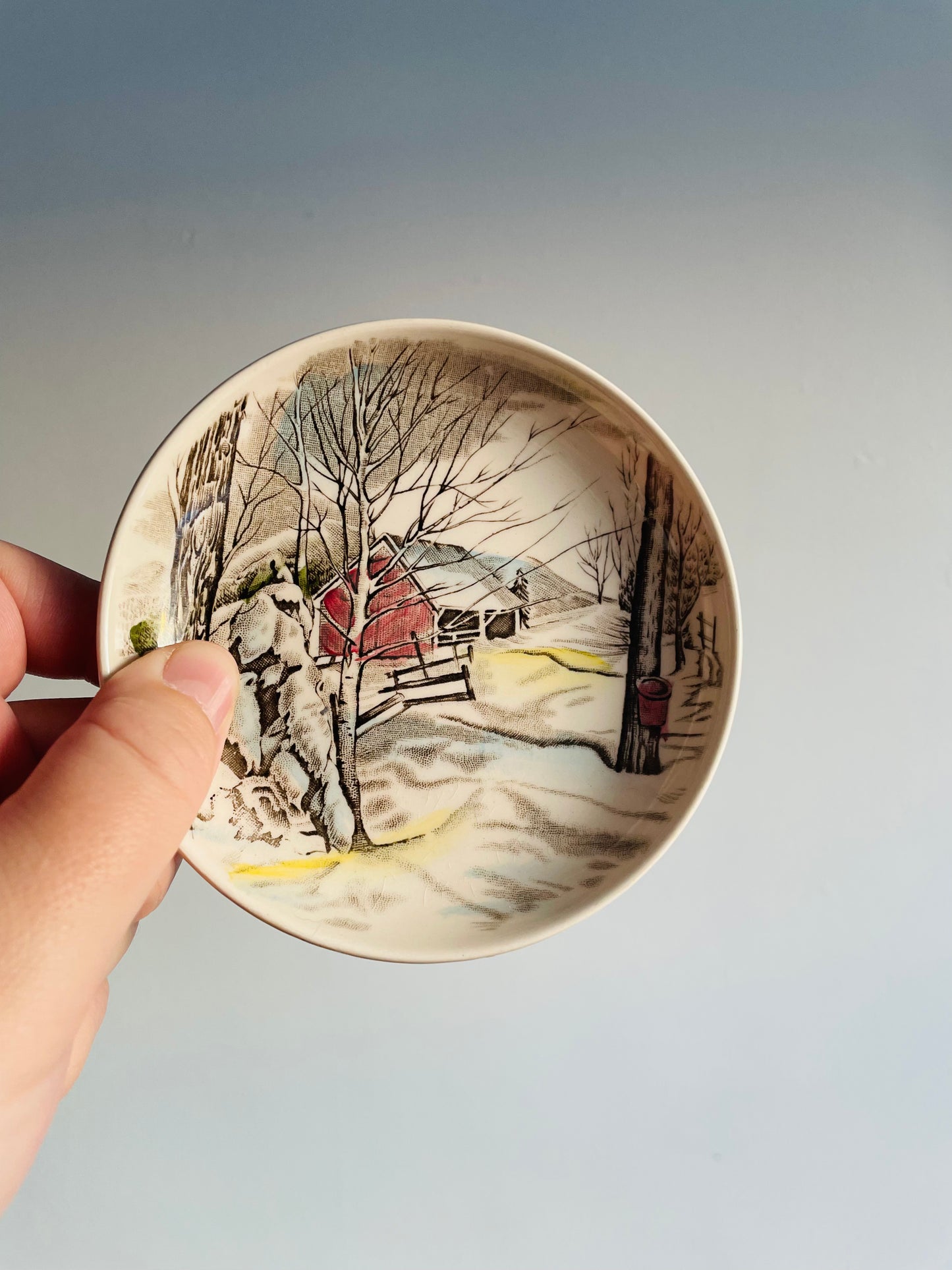 Johnson Bros. Mini Dish with Cabin in Snowy Woods - Made in England