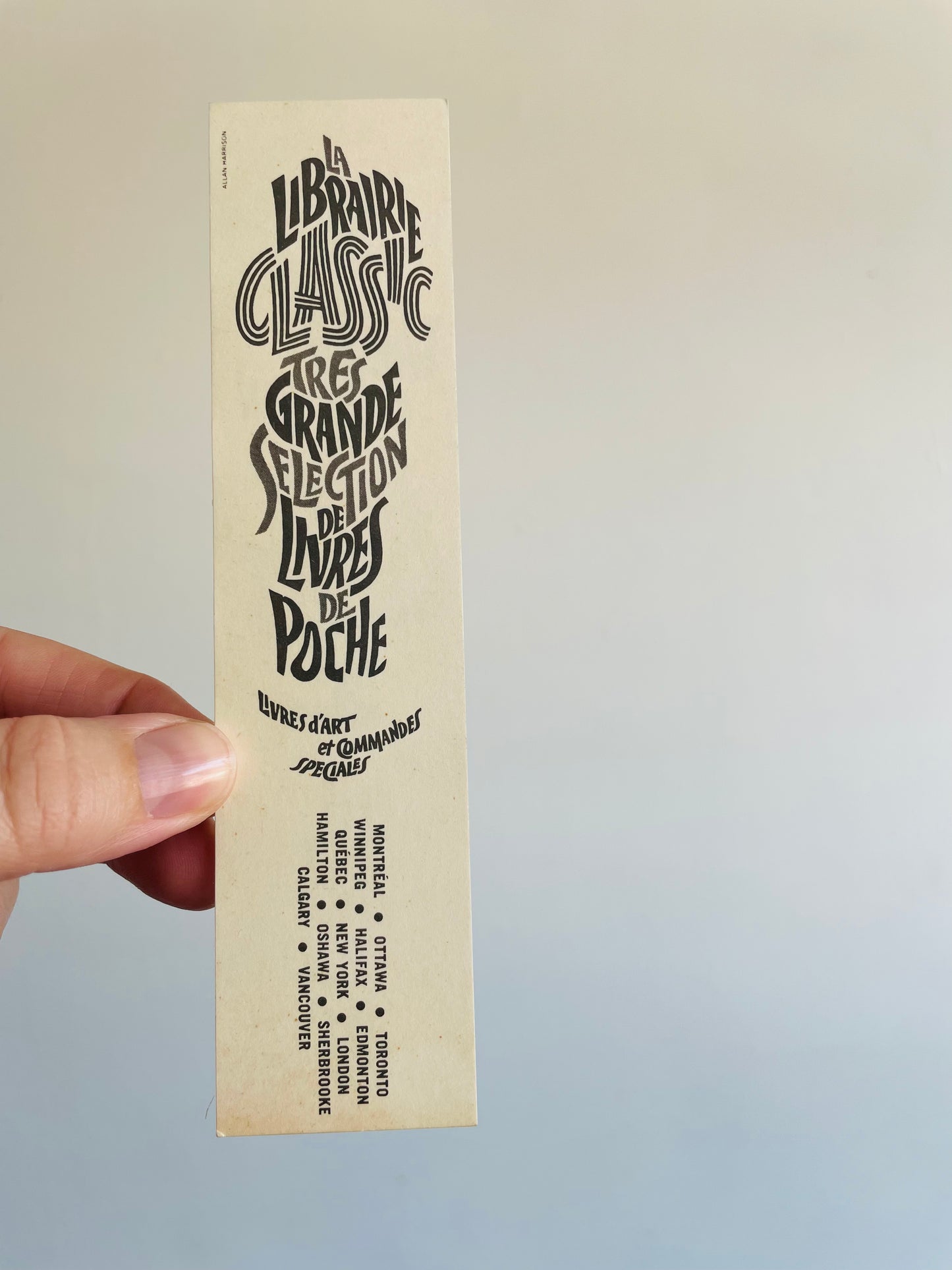 Vintage Bookmark - The Classic Bookshops - Double-Sided: English & French
