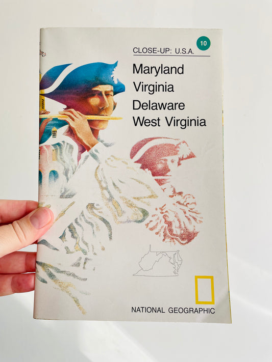 1978 National Geographic Close-Up USA Map - Maryland, Virginia, Delaware, West Virginia