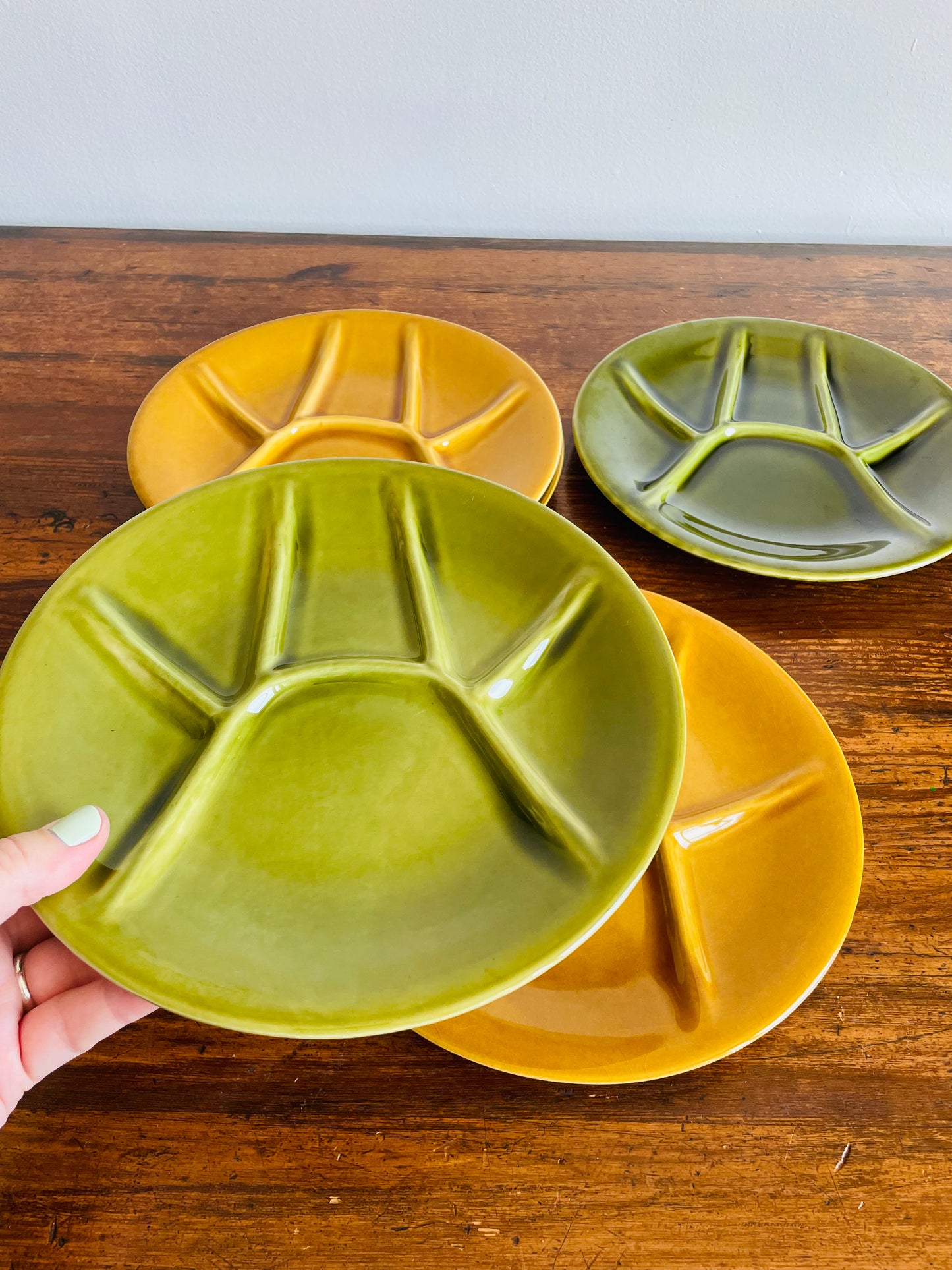 Keralux Boch Freres Belgium Ceramic Fondue Plates in Earthy Tones - Set of 5