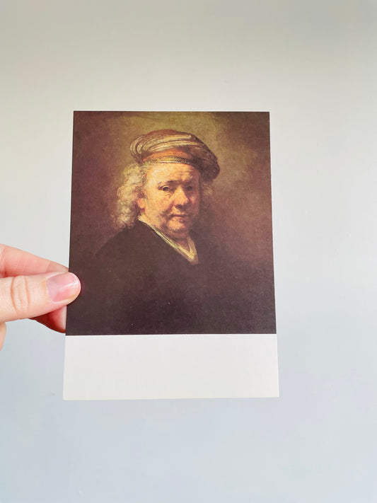 Rembrandt Self Portrait Postcard - 1982 Printed in England - 6" by 4"