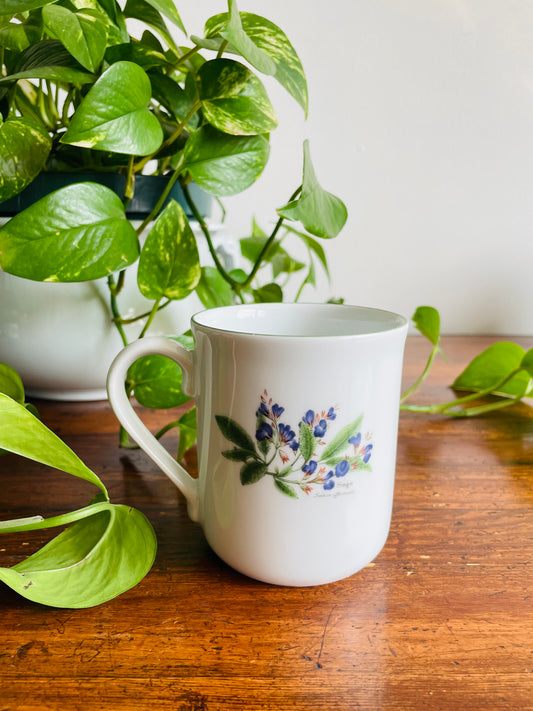Royal Worcester Fine Porcelain - Worcester Herbs Wild Thyme & Sage Mug - 1990 England