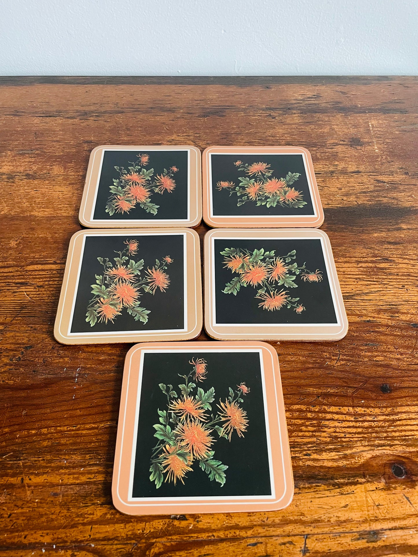 Pimpernel Floral Coasters with Cork Backing - Set of 5 - #2