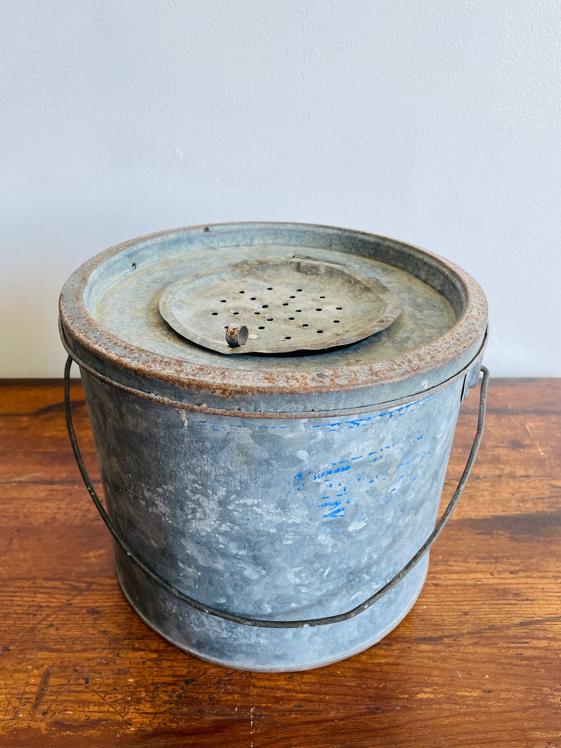 Rustic Farmhouse Metal Minnow Bucket Perfect for Cottage or