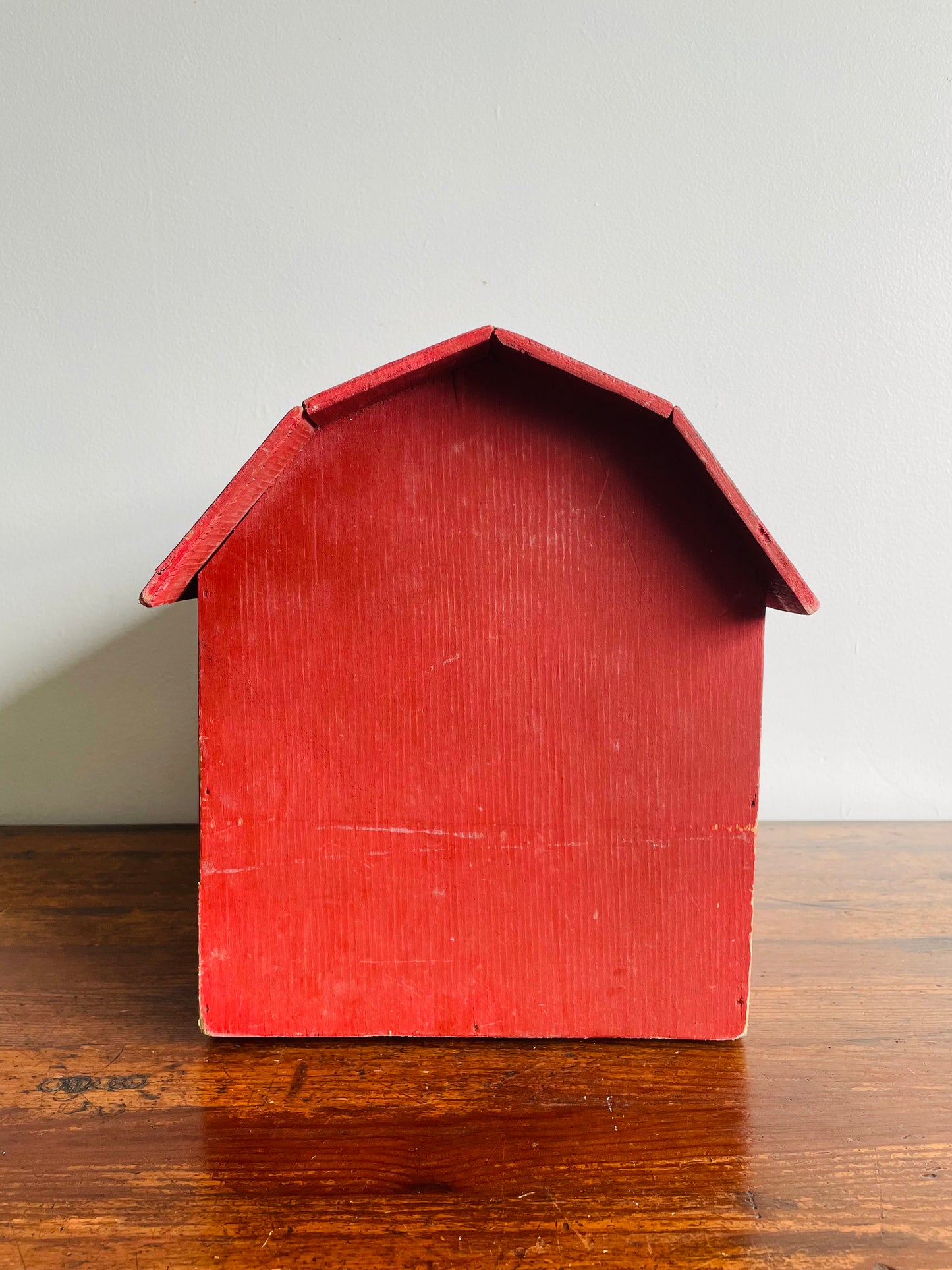 Handmade Red Wooden Barn - Child's Toy or Decor