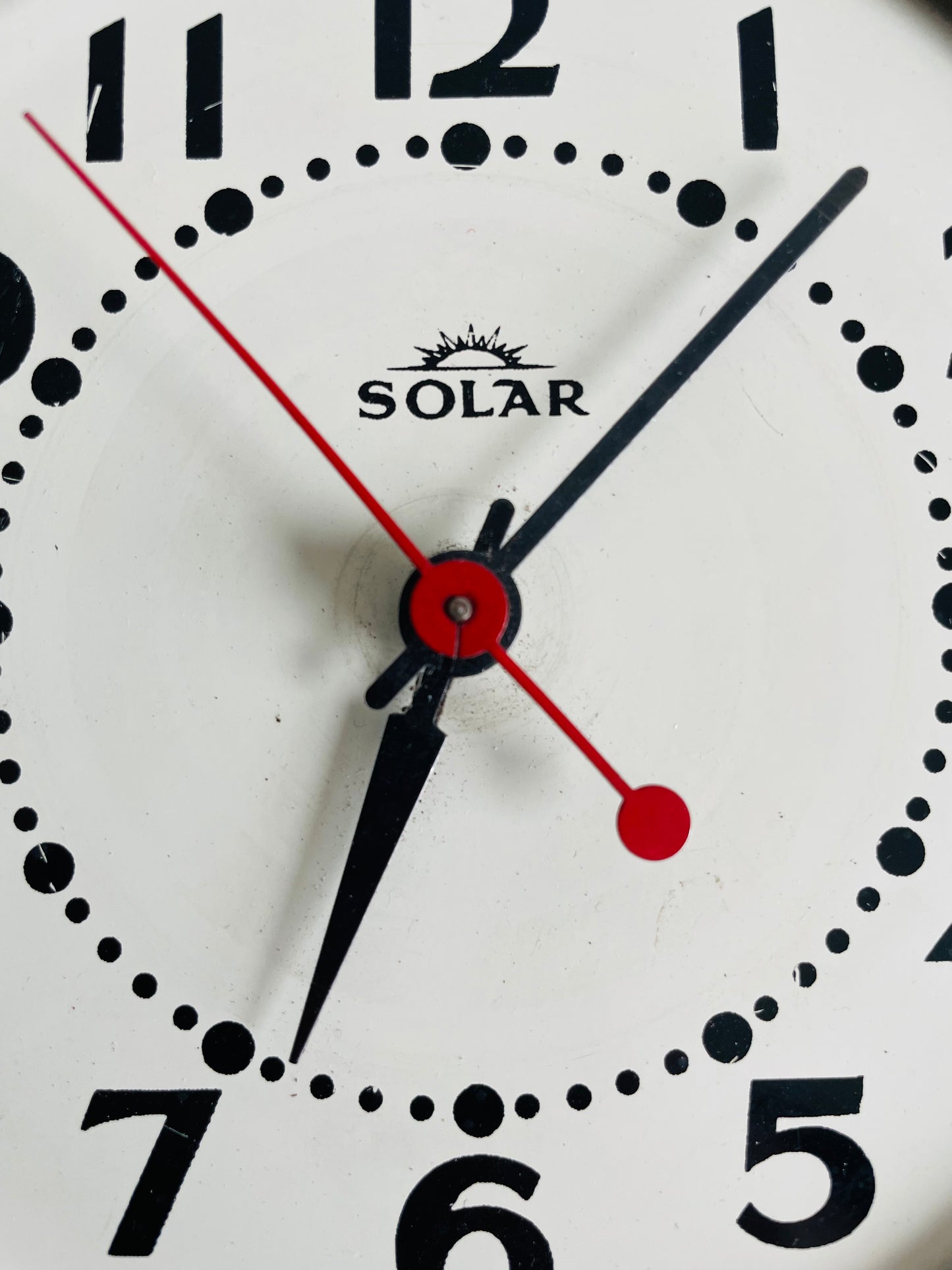Mid Century Modern SA Ingraham 'Solar' Chrome & Cream Metal Wall Clock - Made in Canada