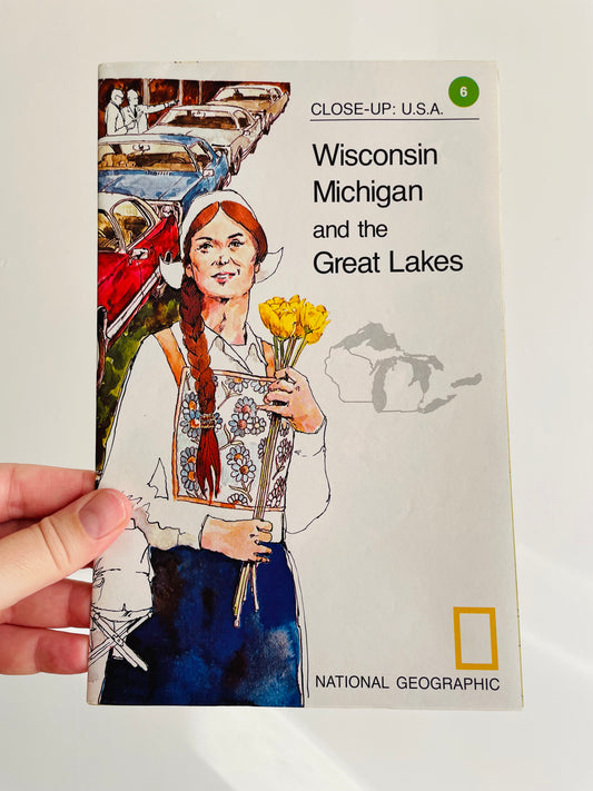 1978 National Geographic Close-Up USA Map - Wisconsin, Michigan, and The Great Lakes