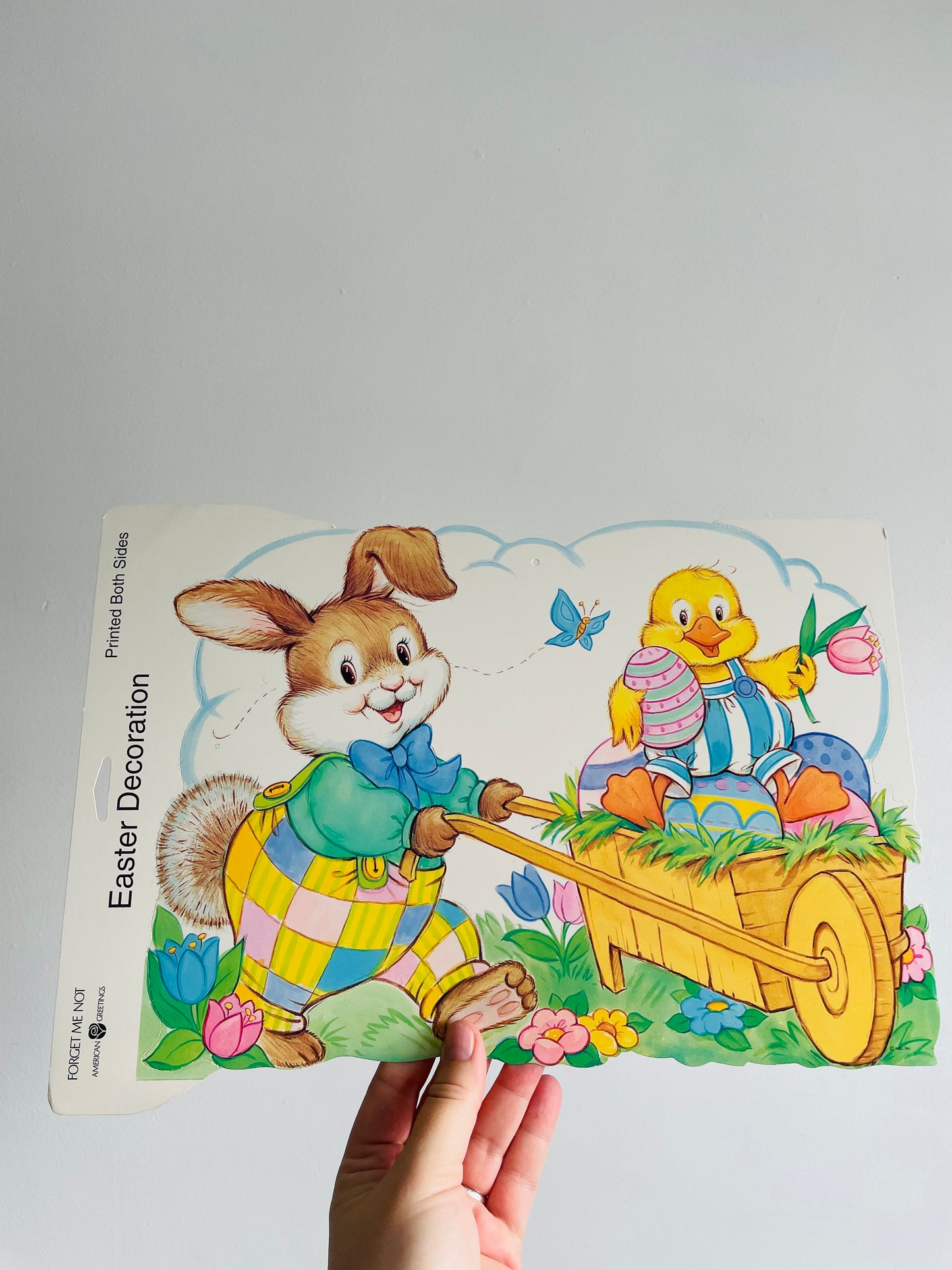 American Greetings Vintage Easter Cardboard Cutout - Bunny & Duckling # 4