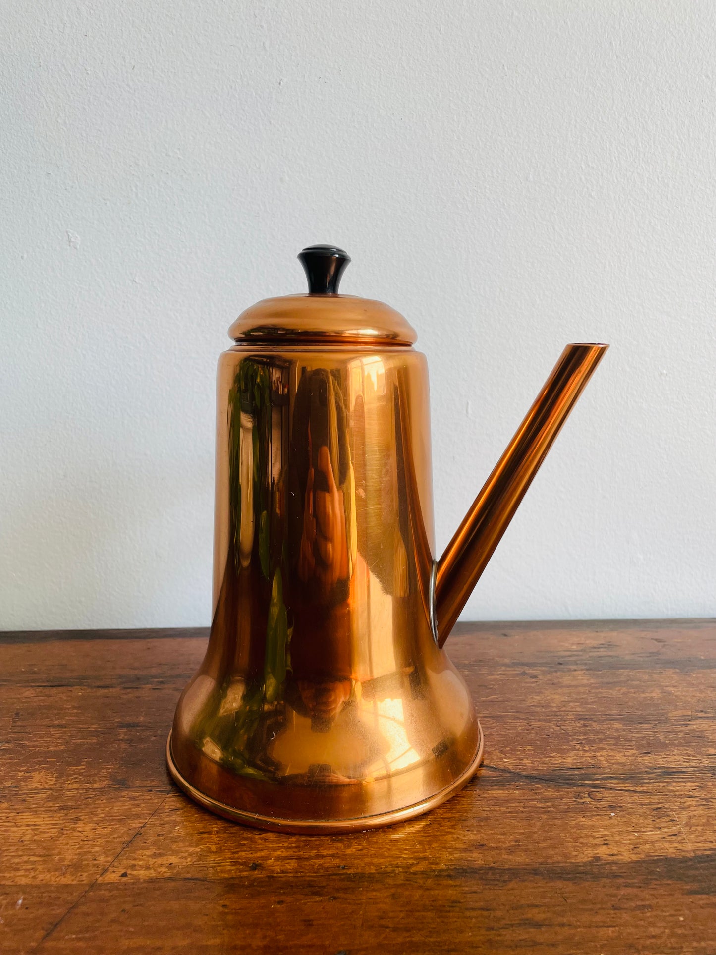 1960s Coppercraft Guild Taunton Massachusetts Turkish Style Coffee Pot with Side Handle